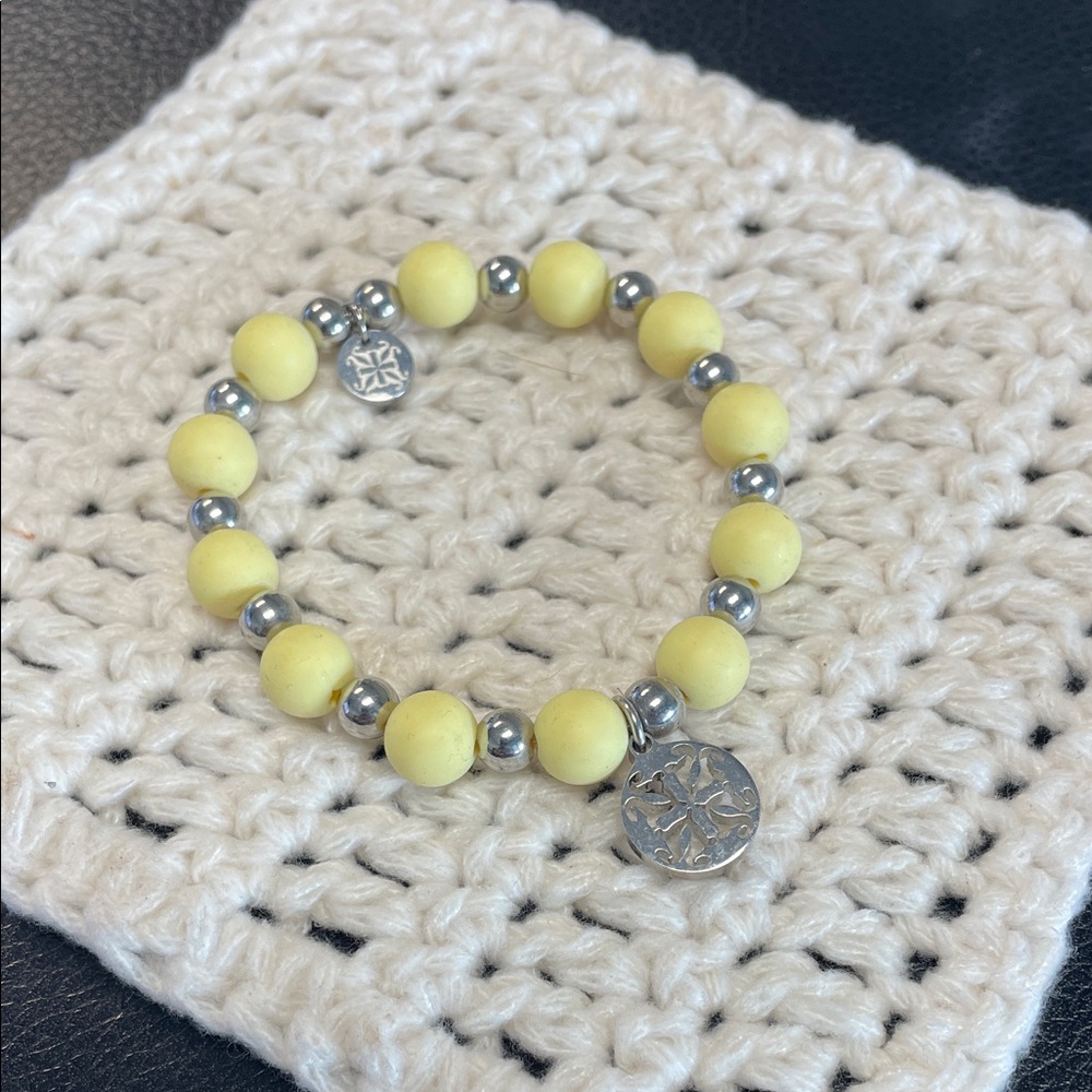 Rustic Cuff Yellow and Silver Bracelet